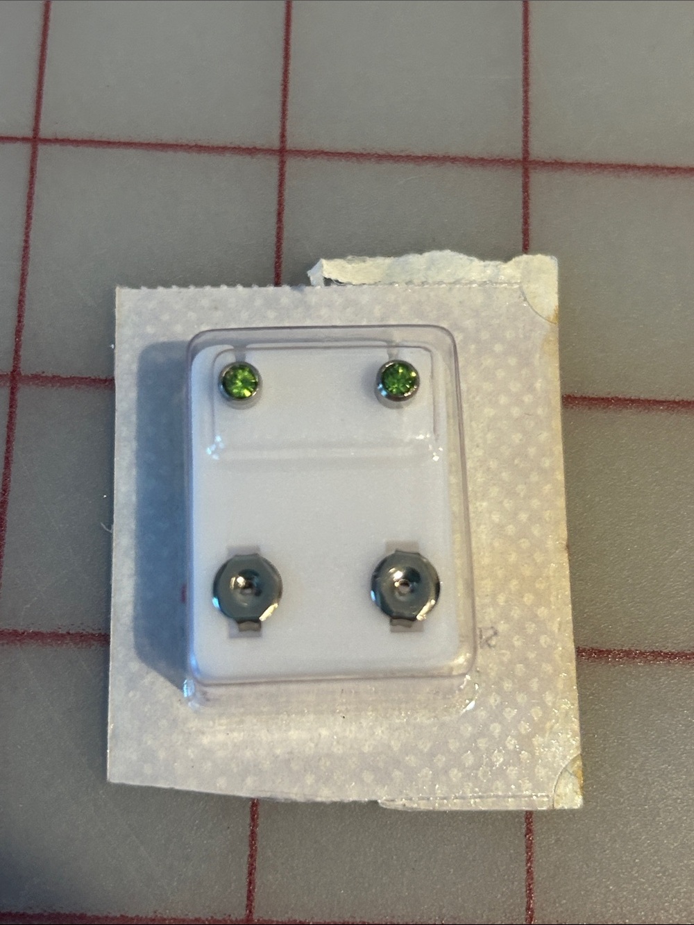 Green Crystal Stud Earrings